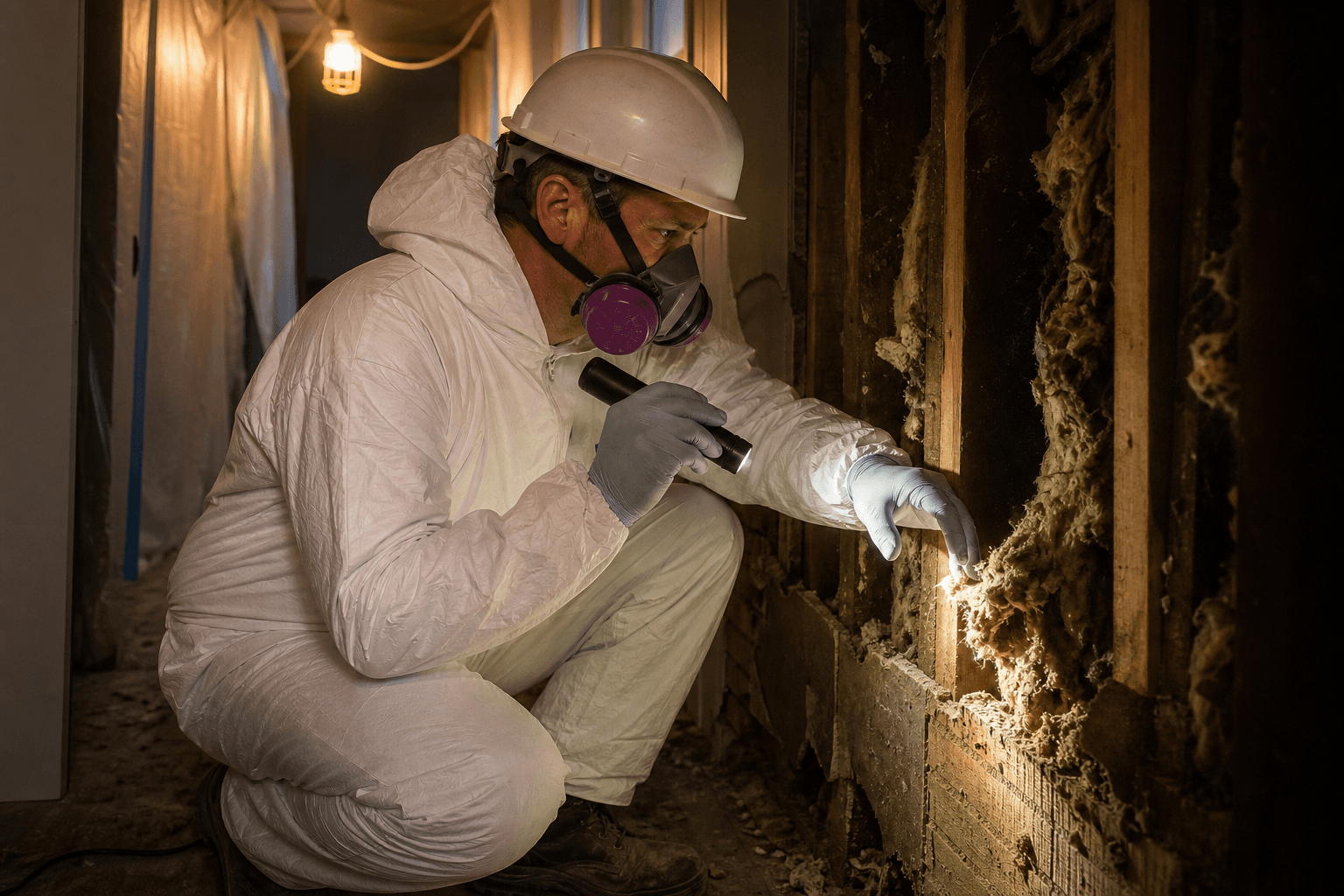 On-site asbestos inspection